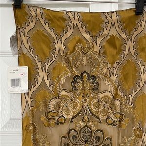 Liz Claiborne Gold and Black Silk Blend Scarf NWT.
